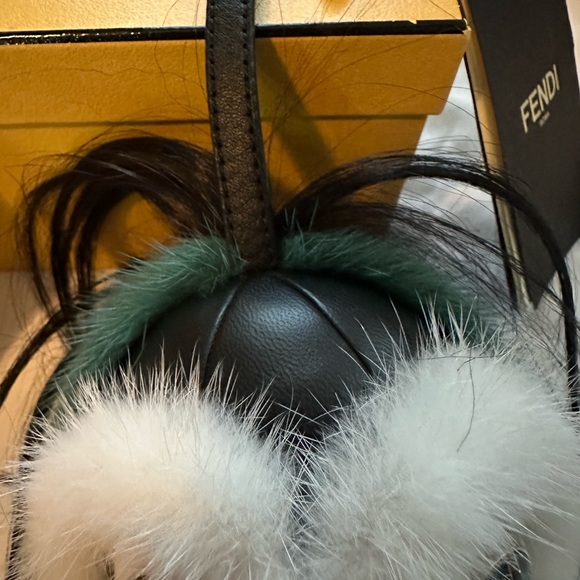 Fendi Black and White Fur Bag Charm - Picture 7 of 9